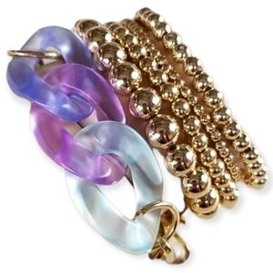 14k Gold Filled Acrylic Link Bracelet Hand Crafted